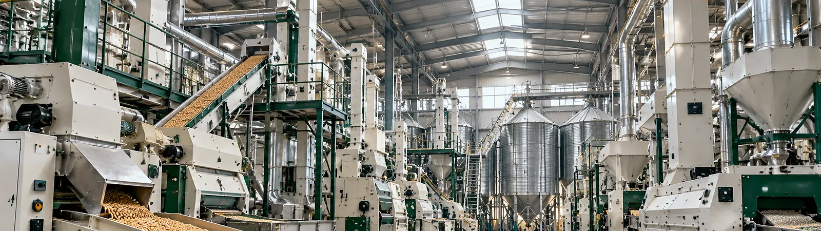 Saatgutaufbereitungsanlage und Getreidesilos